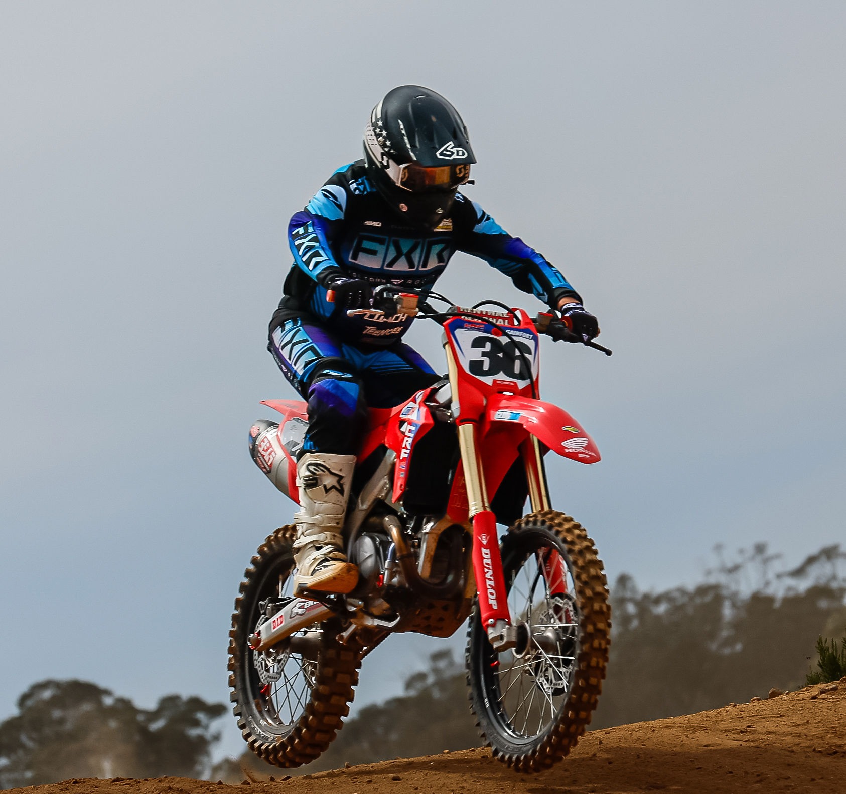 Moto Coach rider refining corner speed during Sydney motocross training